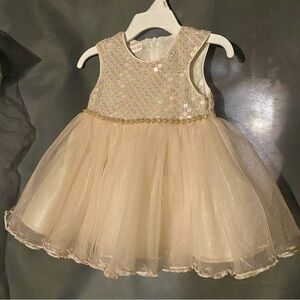 Bonnie Baby Cream and Gold Formal Dress